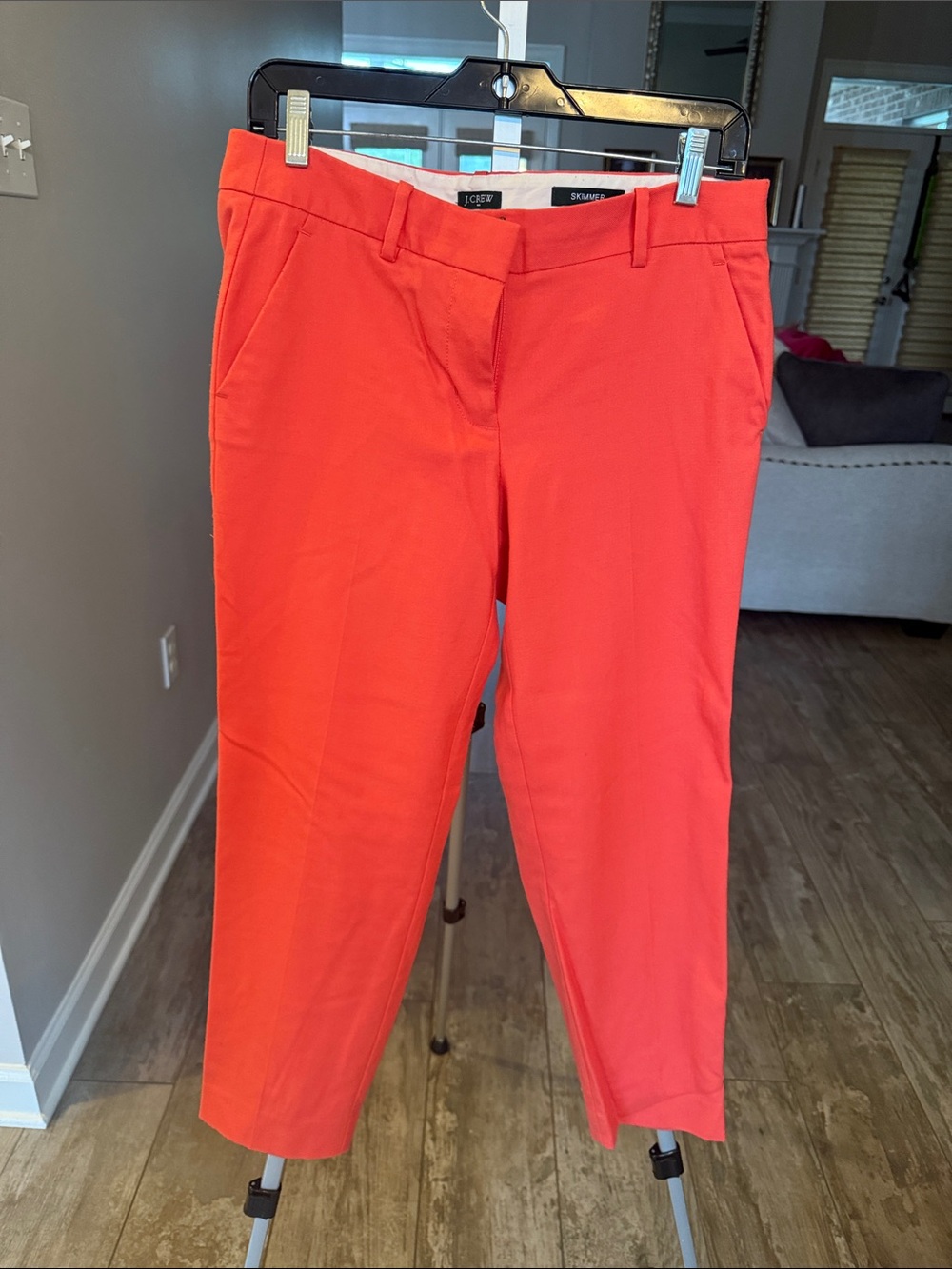 J. Crew Bright Coral Chino Crop Pants